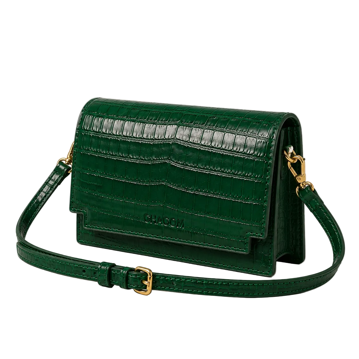 Esmeralda Mini Bandolera de piel coco verde