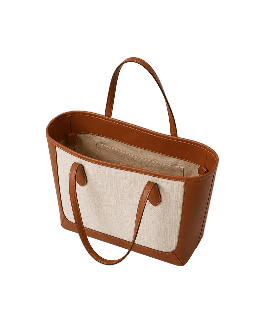 Lino de canva beige y piel color cuero, interior#Color_Cuero/Beige