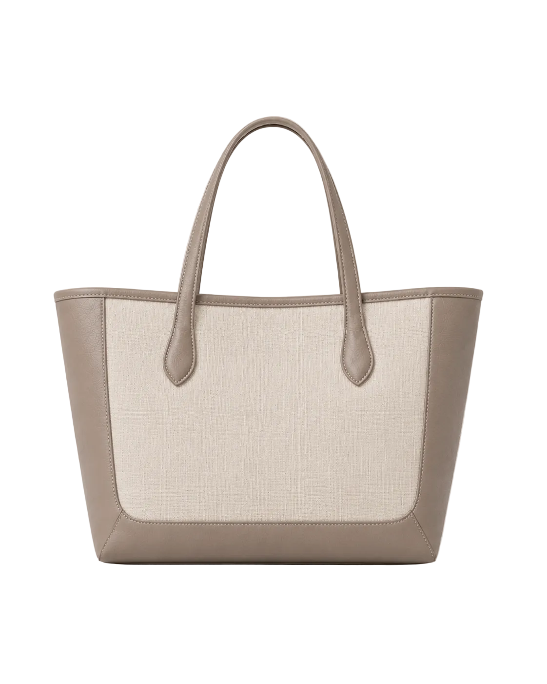 Lino de canva beige y piel taupe, vista frontal#Color_Taupe/Beige