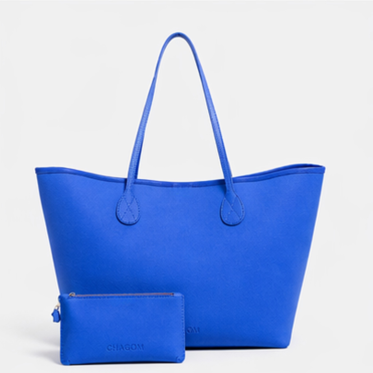 ORIGEN tote de piel azul, vista frontal#Color_Azul