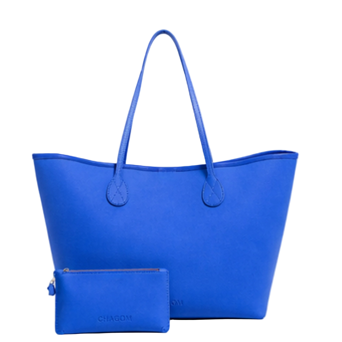 ORIGEN tote de piel azul, vista frontal#Color_Azul