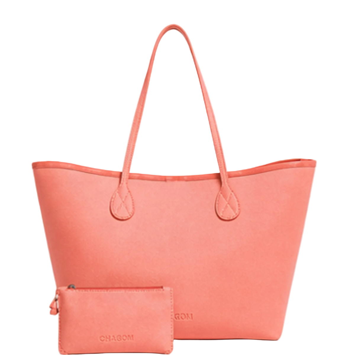 ORIGEN tote de piel coral, vista frontal#Color_Coral