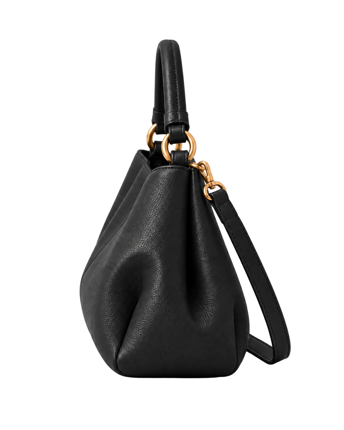 Bolso de hombro de piel ETER color negro de CHAGOM, vista lateral#Color_Negro