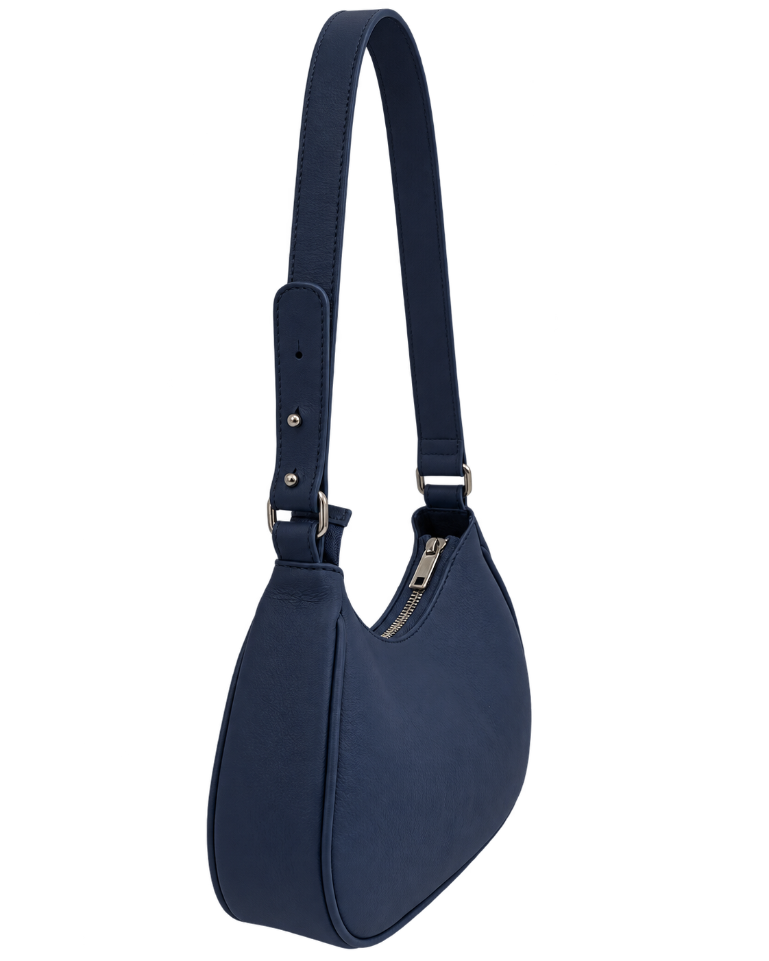 Bolso de hombro NUBE de CHAGOM en piel azul marino, vista lateral