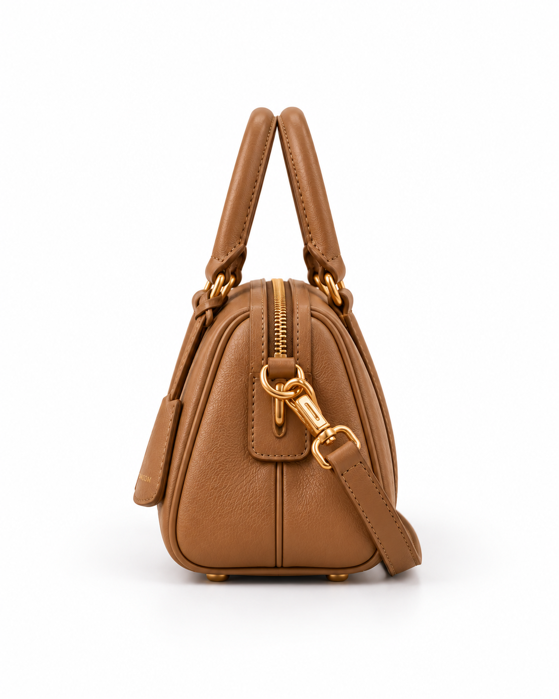 Bolso de mano de piel PÓRTICO color camel de CHAGOM, vista lateral#Color_Camel