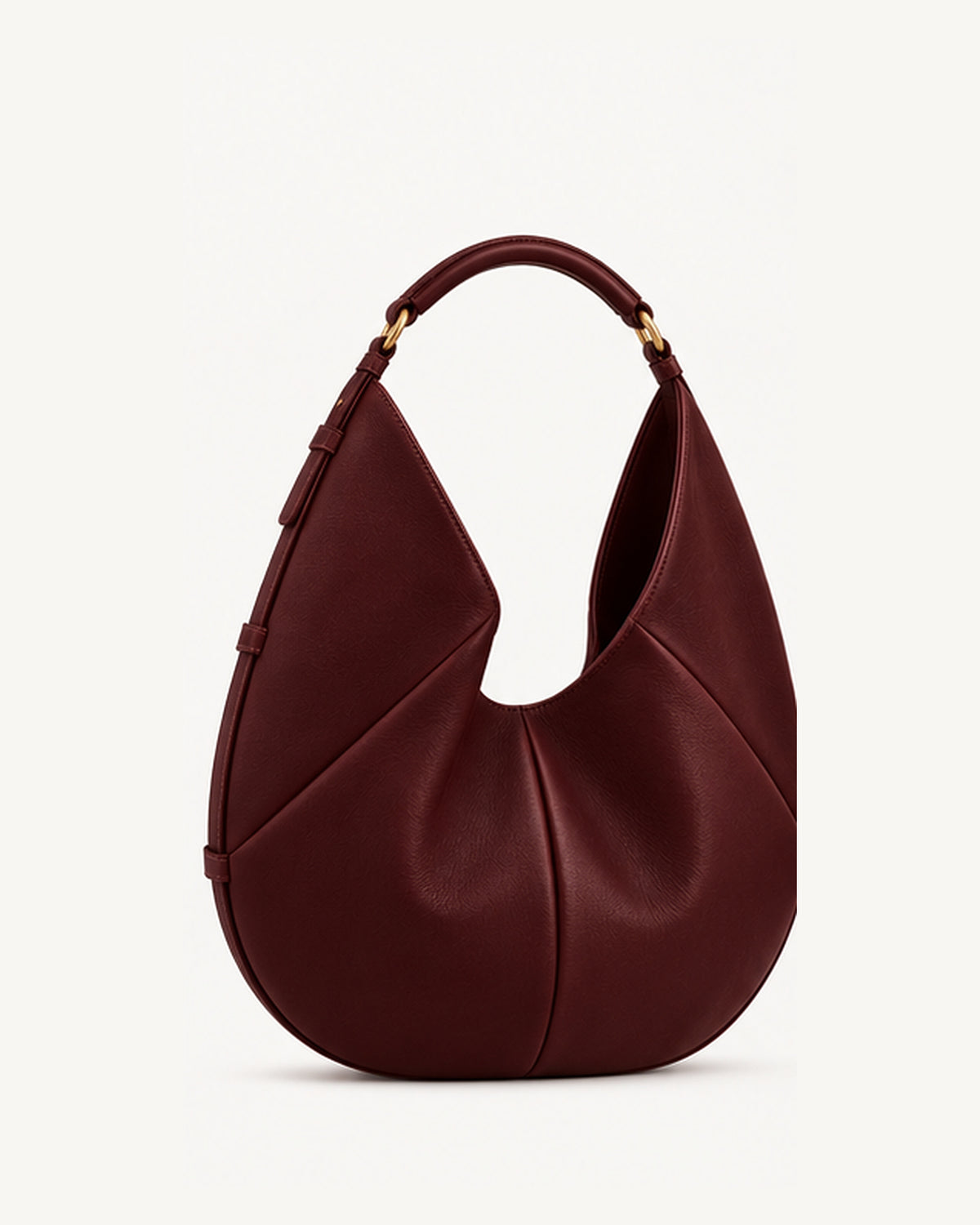 Bolso de piel SENDA 36 de CHAGOM en color burdeos, vista frontal#Color_Burdeos