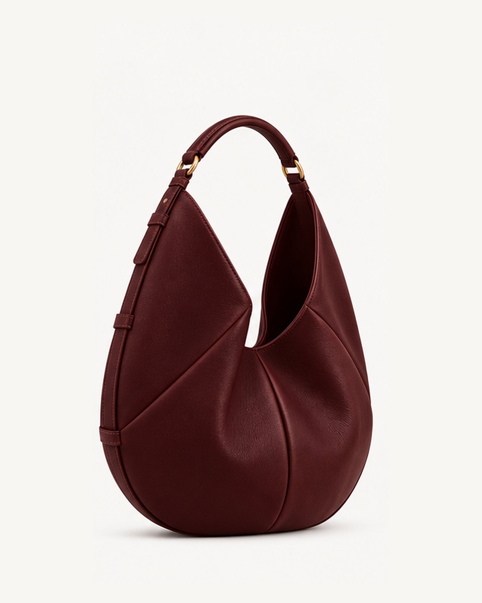 Bolso de piel SENDA 36 de CHAGOM en color burdeos, vista tres cuartos#Color_Burdeos
