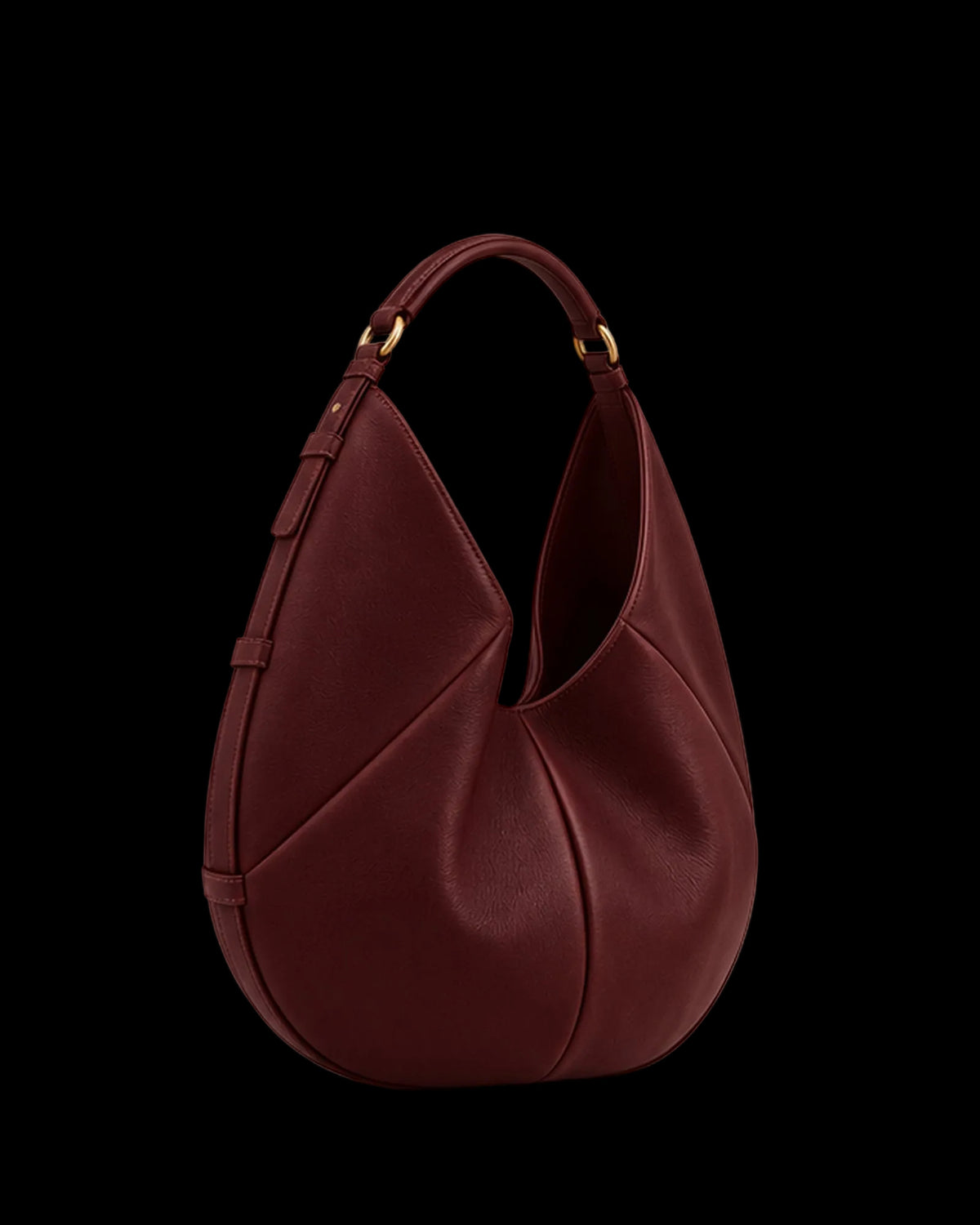 Bolso de piel SENDA 36 de CHAGOM en color burdeos, vista tres cuartos#Color_Burdeos