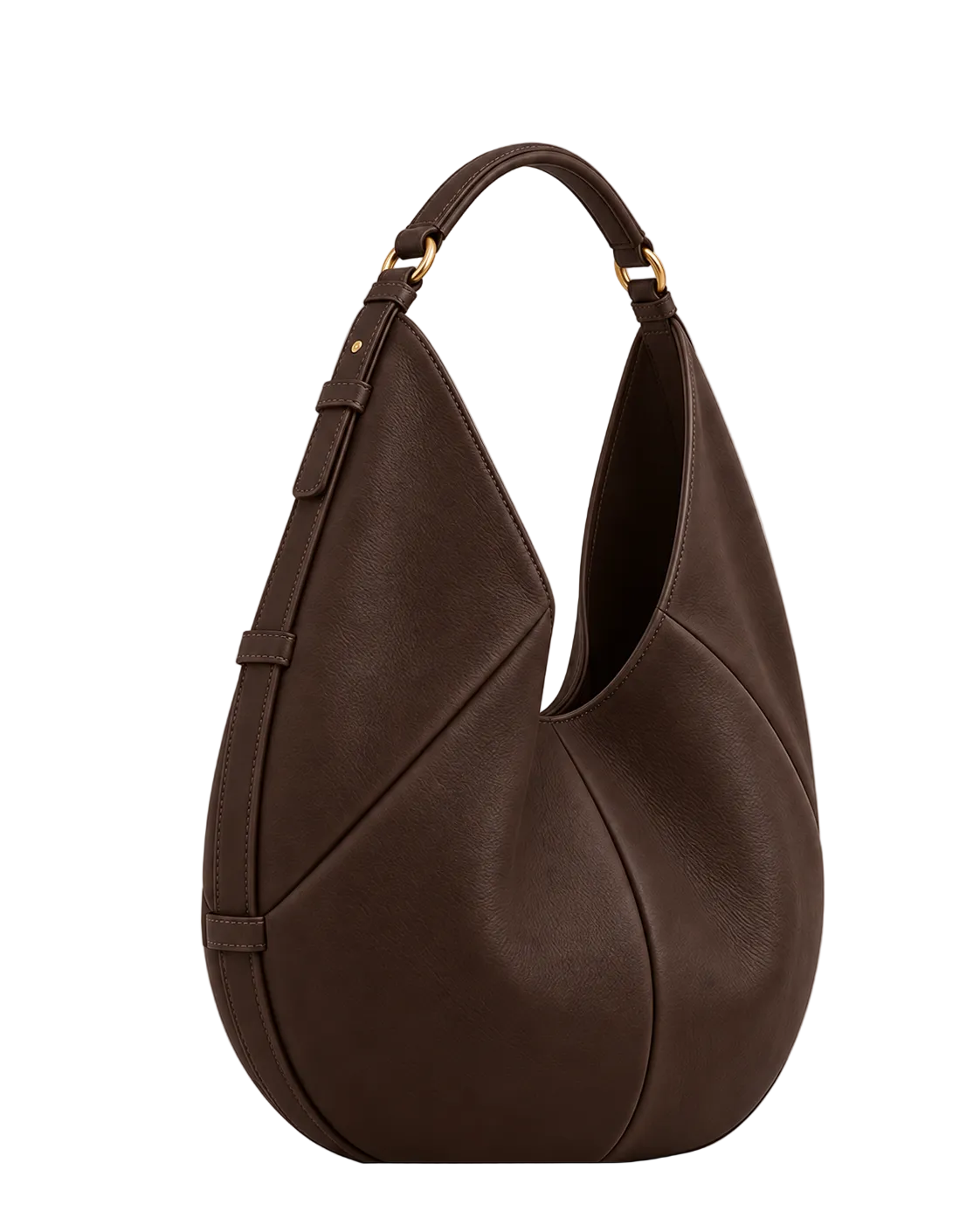 Bolso de piel SENDA 36 de CHAGOM en color chocolate, vista tres cuartos#Color_Chocolate