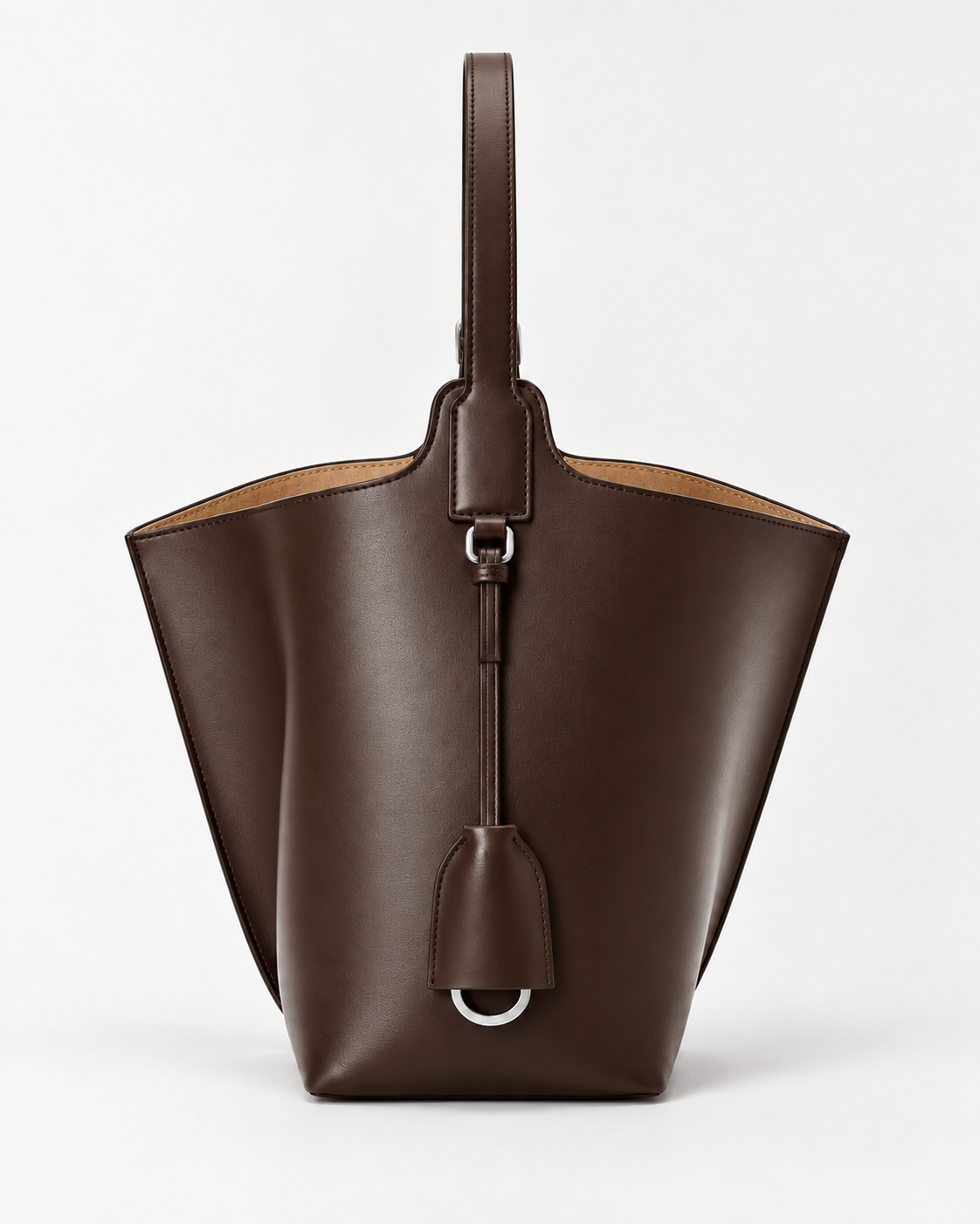 Bolso CHAGOM VELA 26 color chocolate, vista tres cuartos#Color_Chocolate