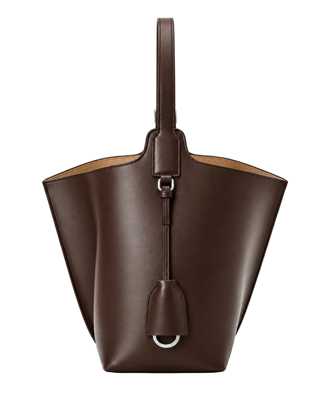 Bolso CHAGOM VELA 26 color chocolate, vista tres cuartos#Color_Chocolate