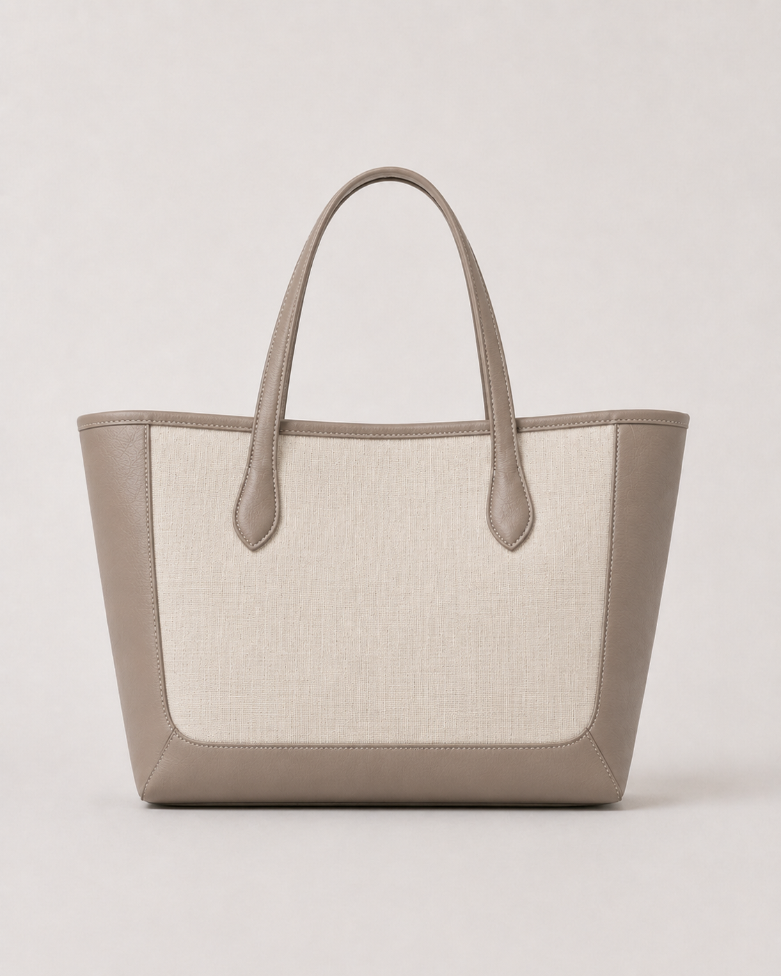Lino de canva beige y piel taupe, vista frontal#Color_Taupe/Beige
