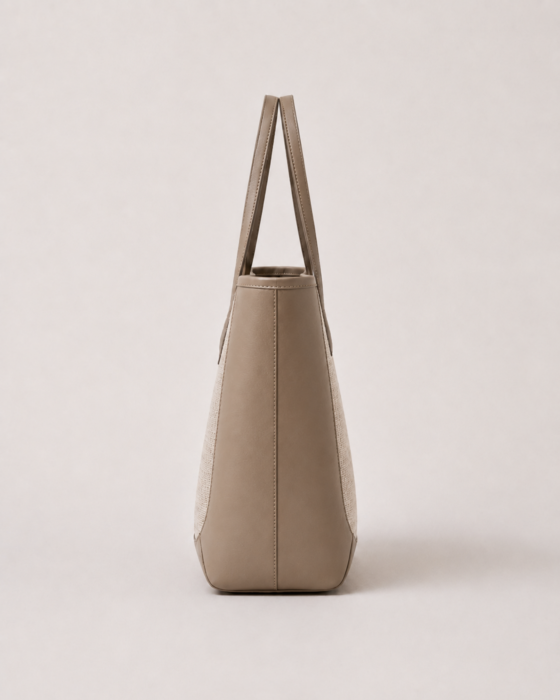 Lino de canva beige y piel taupe, vista lateral#Color_Taupe/Beige