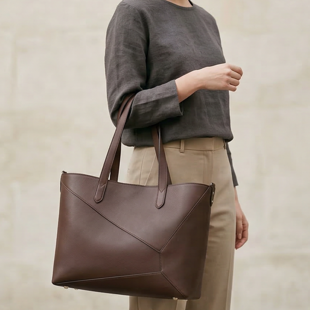 Mosaic Tote Grande de piel llevado al hombro