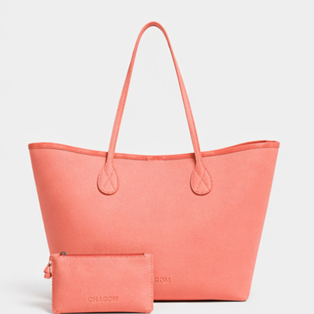 ORIGEN tote de piel coral, vista frontal#Color_Coral