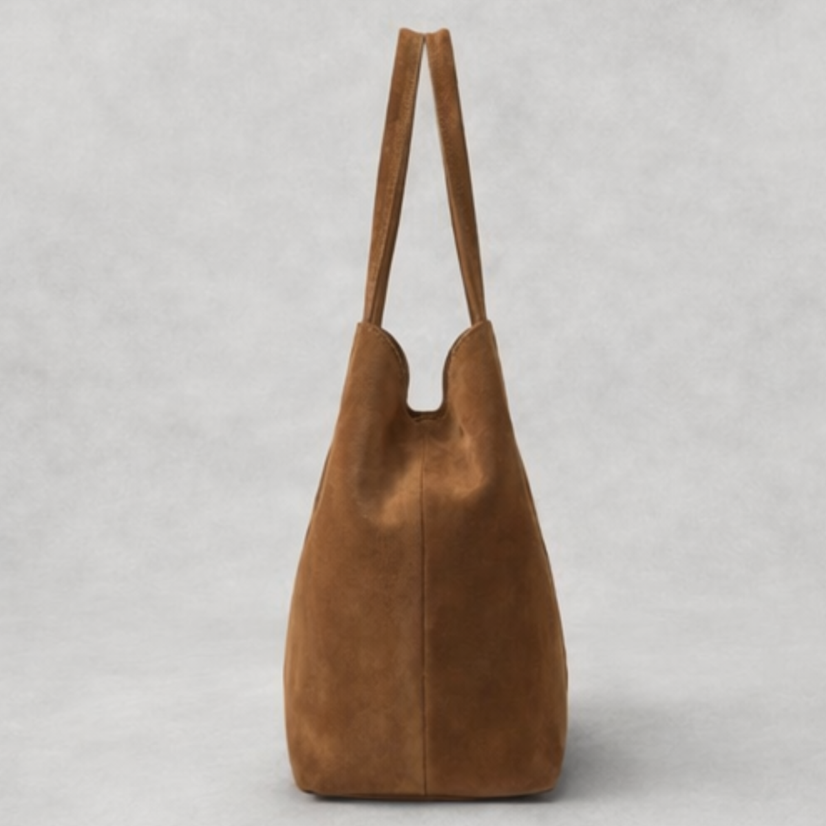 Shopper CHAGOM de serraje marrón, vista lateral