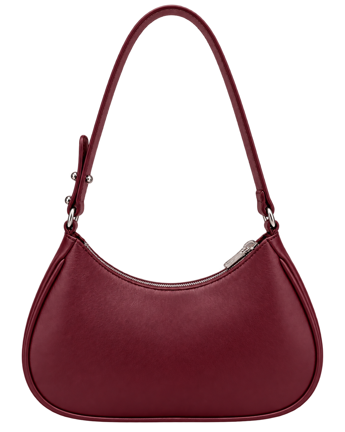 Bolso de hombro NUBE de CHAGOM en piel burdeos, vista frontal