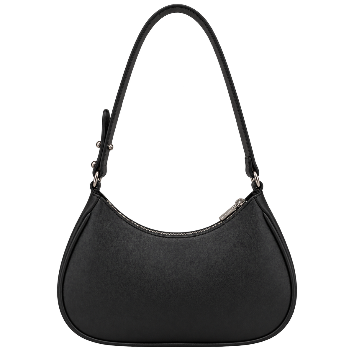 Bolso de hombro NUBE de CHAGOM en piel negra, vista frontal