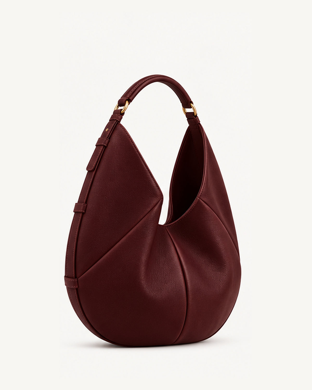 Bolso de piel SENDA 36 de CHAGOM en color burdeos, vista tres cuartos#Color_Burdeos