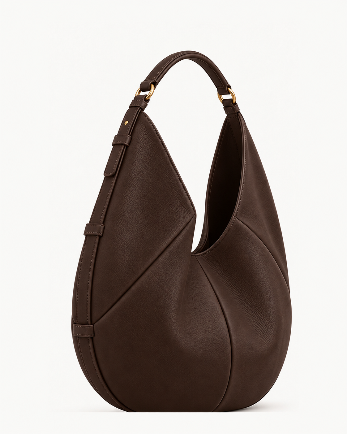 Bolso de piel SENDA 36 de CHAGOM en color chocolate, vista tres cuartos#Color_Chocolate